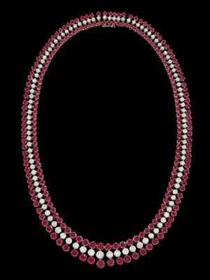 A brilliant and ruby necklace - Jewellery