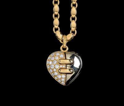 A brilliant heart pendant by Bulgari total weight c. 0.80 ct - Jewellery