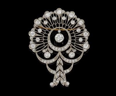A diamond brooch, total weight c. 2.30 ct - Klenoty