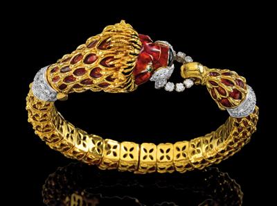 A bangle by Kutchinsky in the shape of a lion - Klenoty