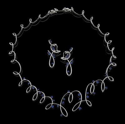 A brilliant and sapphire jewellery set by Stefan Hafner - Jewellery