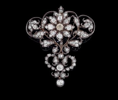 An old-cut diamond brooch total weight c. 6.80 ct - Jewellery