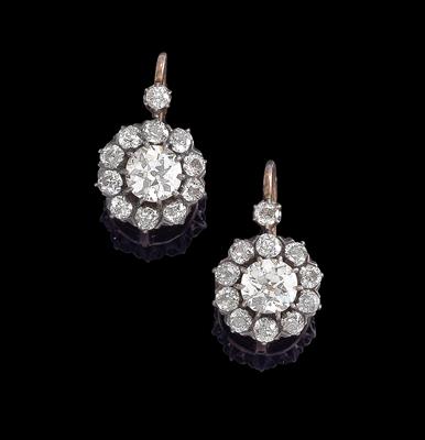 A pair of old-cut diamond earrings total weight c. 3.20 ct - Gioielli