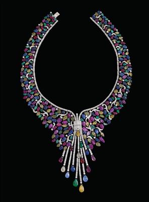 A brilliant and coloured stone necklace - Jewellery