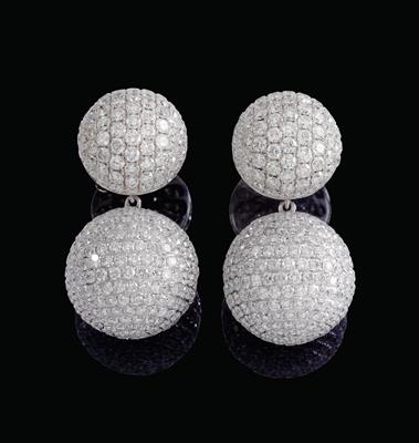 A pair of brilliant ear stud pendants total weight c. 20 ct - Jewellery