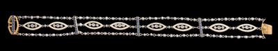 An Oriental pearl and diamond rhomb bracelet - Gioielli