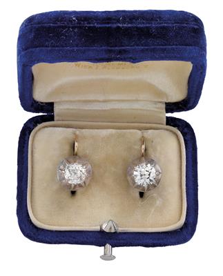 A pair of old-cut brilliant earrings, total weight c. 2 ct - Gioielli