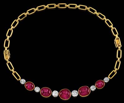 An old-cut brilliant and ruby bracelet - Gioielli
