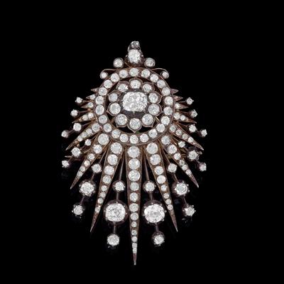 An old-cut diamond brooch total weight c. 3.90 ct - Klenoty