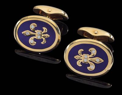 A pair of brilliant “Fleur de Lis” cufflinks - Jewellery
