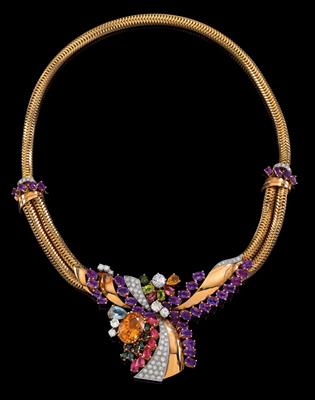 A brilliant and gemstone necklace - Jewellery