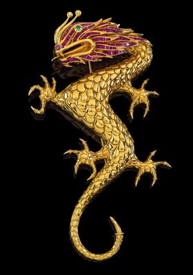 A brooch in the shape of a dragon - Klenoty