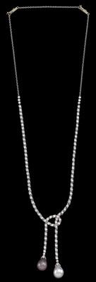 A diamond, Oriental pearl and cultured pearl necklace - Jewellery