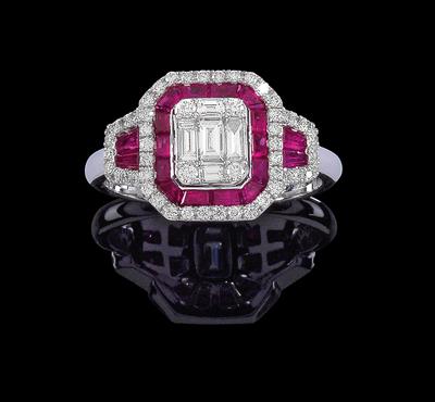 A diamond and ruby ring - Klenoty