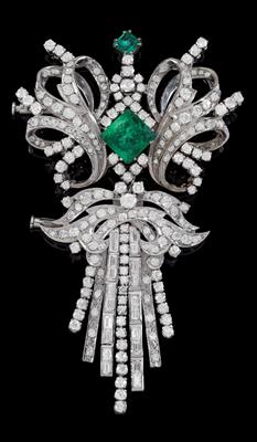 Diamant Smaragd Anhänger aus dem Privatbesitz von Kammersängerin Renate Holm - Juwelen