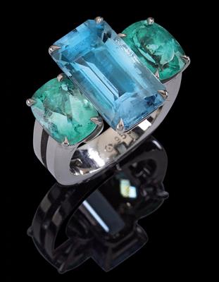 An aquamarine and beryl ring by Schullin - Klenoty