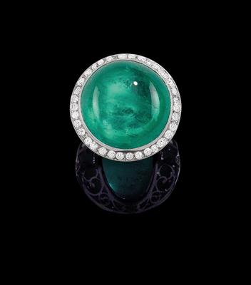 An emerald ring c. 18 ct - Klenoty