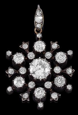 An old-cut brilliant pendant total weight c. 3.70 ct - Klenoty