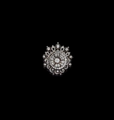 An old-cut diamond brooch total weight c. 10 ct - Klenoty
