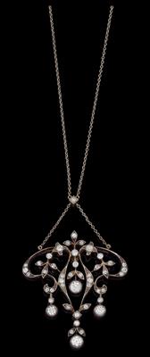 An old-cut diamond necklace, total weight c. 1.50 ct - Klenoty