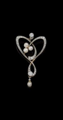 A diamond and Oriental pearl pendant - Gioielli