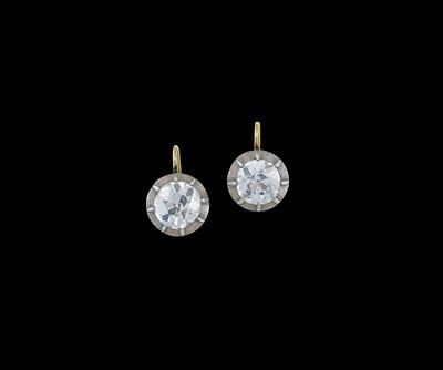 A pair of old-cut brilliant earrings, total weight c. 6 ct - Klenoty