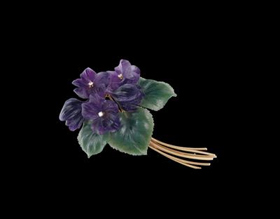 A brilliant and amethyst violet brooch - Klenoty