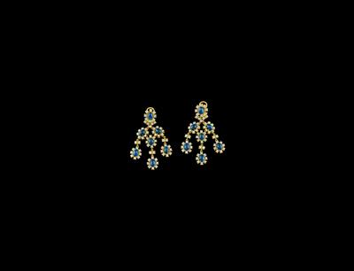 A pair of brilliant and sapphire ear clips - Klenoty