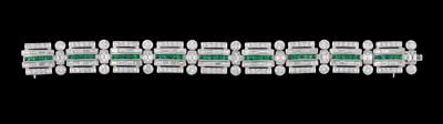 A diamond and emerald bracelet - Klenoty