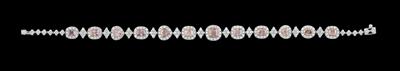 A fancy pinkish brown diamond bracelet, total weight c. 3 ct - Gioielli