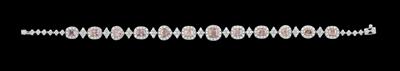 A fancy pinkish brown diamond bracelet, total weight c. 3 ct - Jewellery