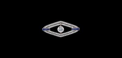 A brilliant and sapphire brooch - Gioielli