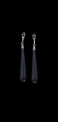 A pair of onyx ear pendants - Klenoty