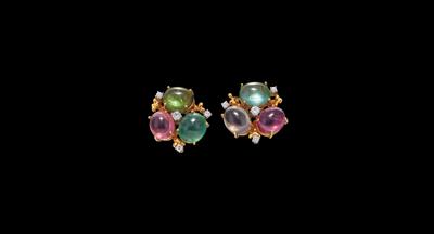 A Pair of Tourmaline Ear Clips by Anton Heldwein, Total Weight c. 30 ct - Jewellery