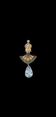 A Brilliant and Aquamarine Pendant - Klenoty