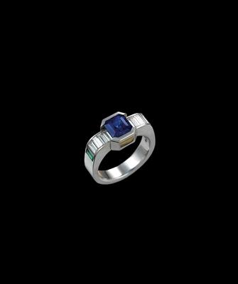 A Sapphire and Diamond Ring - Jewellery