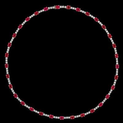 A Brilliant and Ruby Necklace by Wempe - Gioielli
