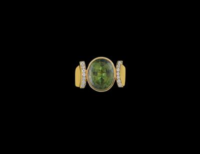 A Brilliant and Tourmaline Ring - Jewellery