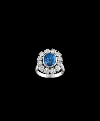 A Brilliant Ring with an Untreated Sapphire c. 8 ct - Klenoty