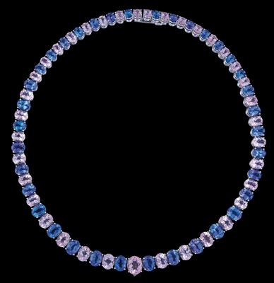 A Tanzanite Morganite Necklace, Total Weight c. 88.70 ct - Gioielli