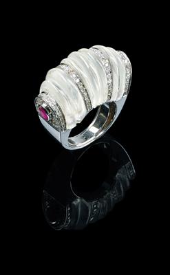 A Brilliant and Rock Crystal Ring - Jewellery