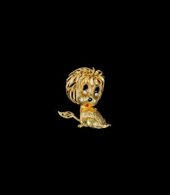 An Octagonal Diamond Lion Brooch by Bucherer - Gioielli