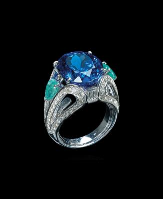 A Diamond Ring with Tanzanite 16.94 ct - Klenoty