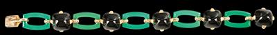 An Art Deco Bracelet with Chalcedony and Onyx Elements by Marzo - Gioielli
