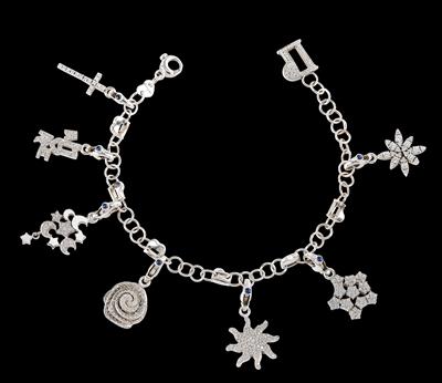 A Brilliant Charm Bracelet by Pasquale Bruni, Total Weight c. 3.50 ct - Gioielli