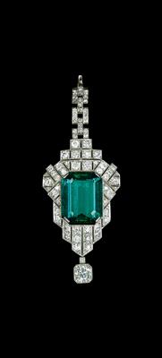 A Tourmaline and Diamond Pendant - Gioielli