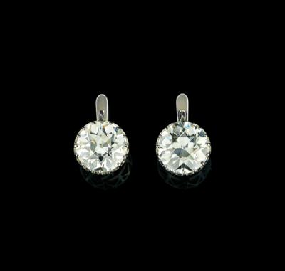 A Pair of Old-Cut Brilliant Ear Pendants, Total Weight c. 15 ct - Jewellery