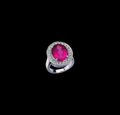 A Brilliant Ring with Rubellite c. 8.98 ct - Klenoty