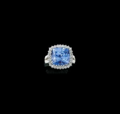 Brillantring mit unbehandeltem Saphir ca. 18,84 ct - Juwelen