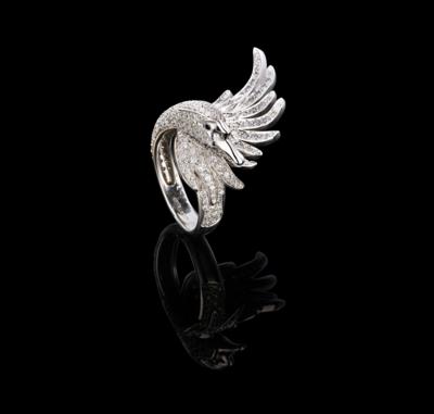 A Brilliant Swan Ring, Total Weight c. 2.30 ct - Jewellery